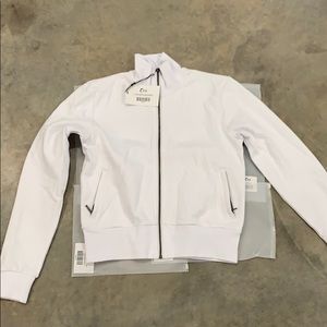 Zyia white French terry zipper jacket